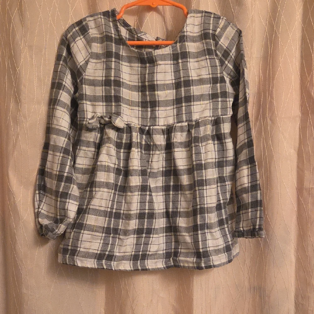 Carter's Black and White‎ Plaid Kids Blouse